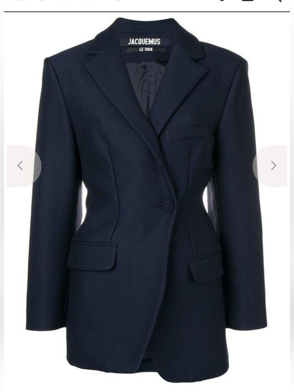 Jacquemus Dark Navy Tailored Single-Breasted Blazer
